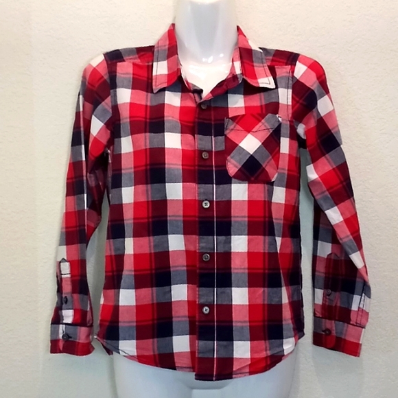 TCP Red Plaid Button Down  Shirt-10/12 - Picture 4 of 9
